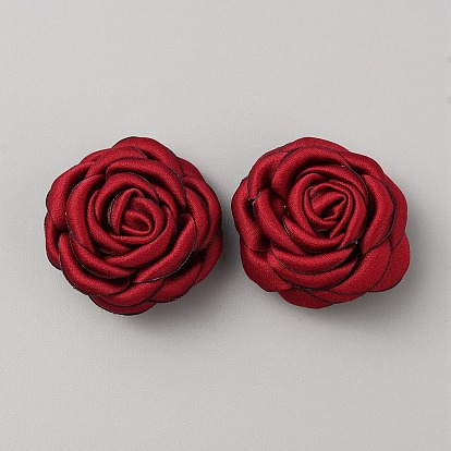Polyester Shoe Buckle Clip, Rose Flower Shoe Decoration Accessories