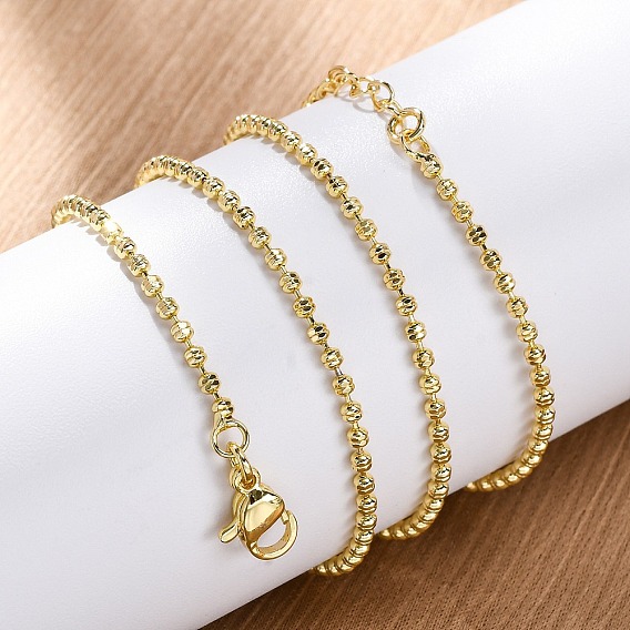 Ожерелья из латунной цепочки-рондель для женщин, стойки покрытие, без кадмия и без свинца, долговечный