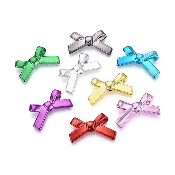 Непрозрачные акриловые бусины с УФ-покрытием, бантом