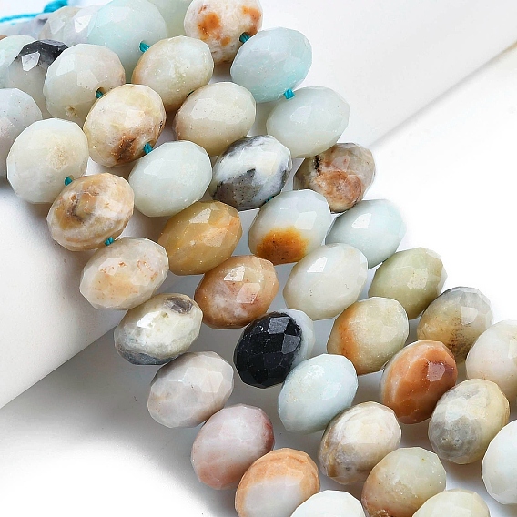 Натуральный цветок амазонитовые бусины пряди, рондель, граненые