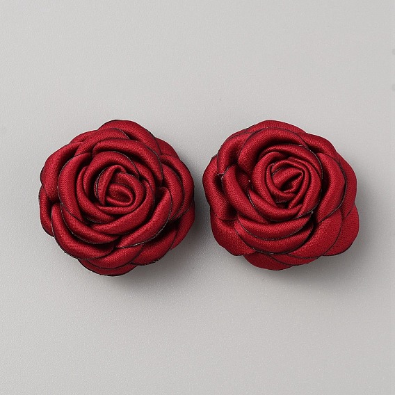 Clip de boucle de chaussure en polyester, accessoires de décoration de chaussures en forme de fleur de rose