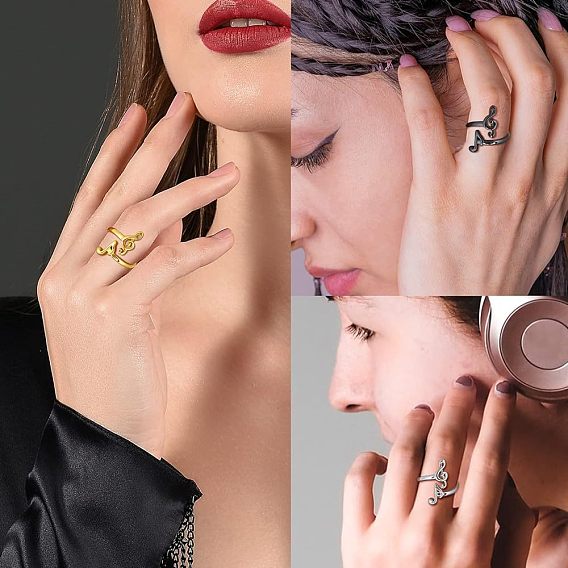 Музыкальная нота родиевое покрытие 925 манжеты из стерлингового серебра