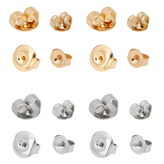 304 Stainless Steel Ear Nuts, Earring Backs, Flat Round