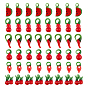48Pcs 6 Styles Handmade Lampwork Pendants, Mixed Shapes