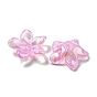 AB Color Plated Acrylic Beads, with Glitter Powder, Flower