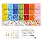 DIY Jewelry Making Kits, Including Glass Seed Beads, Acrylic Beads, Elastic Crystal Thread, Tweezers, Scissors, Plastic Test Tube, Steel Beading Needles, Alloy Clasps  and Iron Rings