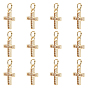 12подвески из латуни с микропаве из кубического циркония, крестик, долговечный, без свинца и без кадмия, с целью перехода в кольце