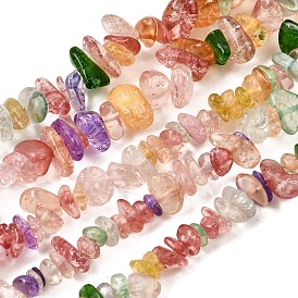 Synthetical Quartz Chip Bead Strands, Dyed, 5~8x5~8mm, Hole: 1mm, about 31.5 inch
