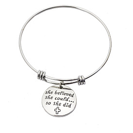 Minimalist Alphabet Bracelet "She Believed" - European and American Style Hand Accessory.