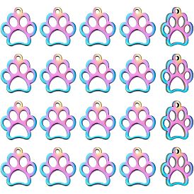 201 подвески для животных из нержавеющей стали, собака отпечатки лап