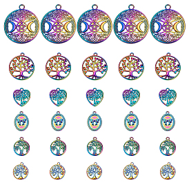 30 шт. 6 стили полые подвески из сплава радужного цвета, без кадмия и без свинца