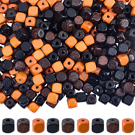 300шт 3 цвета окрашенные бусины из натурального дерева, кубические, хороший в течение дня ожерелье детских делает, без свинца