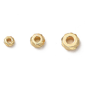 Rack Plating Brass Spacer Beads, Long-Lasting Plated, Rondelle