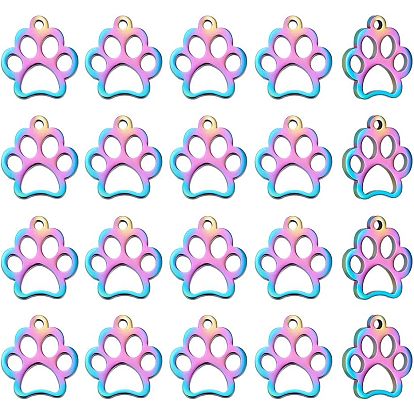 201 подвески для животных из нержавеющей стали, собака отпечатки лап