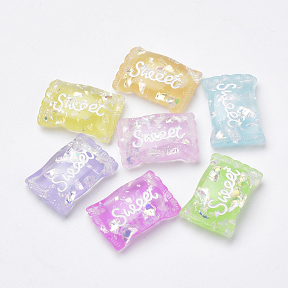 Resin Paillette Cabochons, Candy