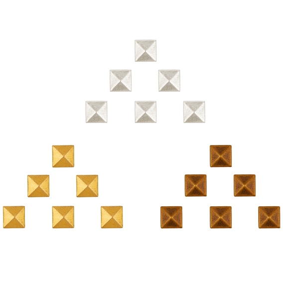 Brass Hotfix Iron On Rivets, Flat Back Pyramid Studs, Flatback Glue on Studs