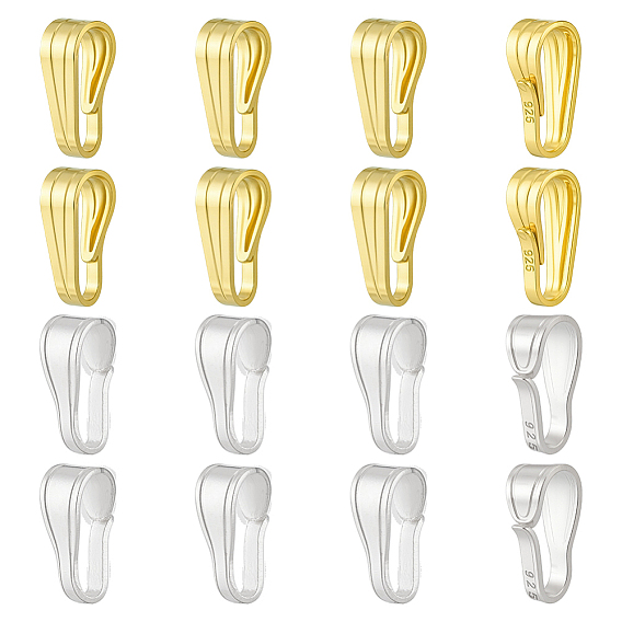 16 шт. 2 цвета 925 застежки-кнопки из стерлингового серебра, с печатью 925