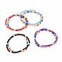 Glass Seed Beads Stretch Bracelets, with Brass Beads