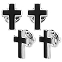 4Pcs Cross Brass Enamel Lapel Pin Backs for Backpack Clothes