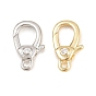 Brass Micro Pave Clear Cubic Zirconia Swivel Lobster Claw Clasps, Swivel Snap Hook, Cadmium Free & Lead Free, Long-Lasting Plated, Rack Plating