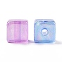 Transparent Acrylic Beads, AB Color Plated, Cube
