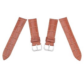 Gorgecraft Leather Watch Bands, with 304 Stainless Steel Clasps