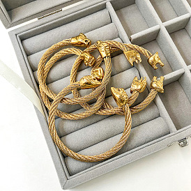 304 браслеты-манжеты из нержавеющей стали для унисекс, золотые