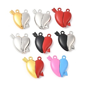 Магнитные подвески из сплава, окрашенные распылением, Сердце и стрелка, сплит подвески