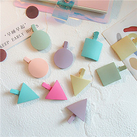 Macaron chic wind girl heart frosted spraying triangle round square hairpin duckbill clip small side clip