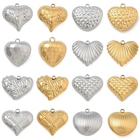 304 Stainless Steel Pendants, Heart Charm