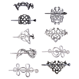 9 шт. 9 стили ретро-палочки для волос из сплава, узел