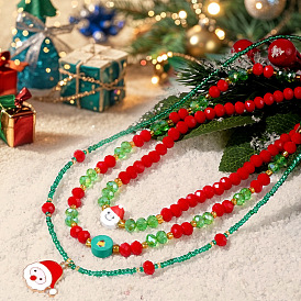 Christmas Glass Seed Beaded Necklaces