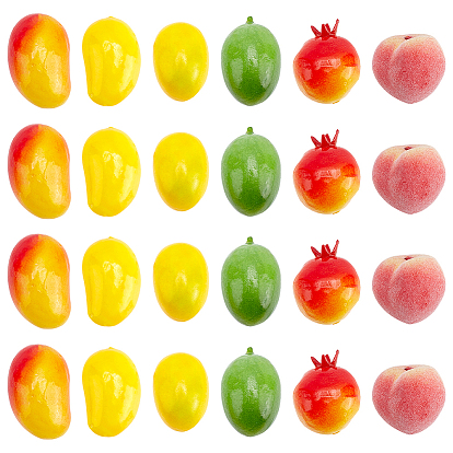 24шт 6 стиль мини пенопласт искусственный фрукт, для кукольных аксессуаров, притворяющихся опорными украшениями