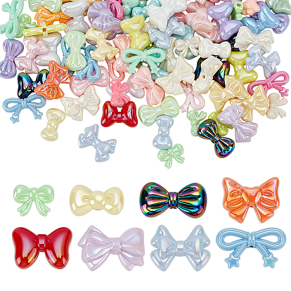 96 шт 8 стили непрозрачные акриловые бусины, бантом
