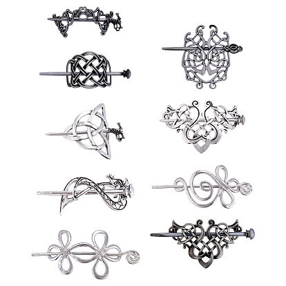 9 шт. 9 стили ретро-палочки для волос из сплава, узел