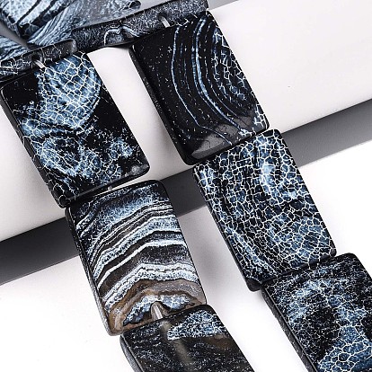 Естественные выветрившиеся агатовые бусины, окрашенные, прямоугольные