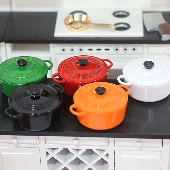 Модель мини-супницы из сплава, аксессуары для кукольного домика с микро-ландшафтом, притворяясь опорными украшениями