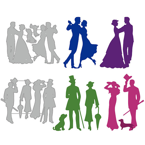 Пара тема трафареты для резки углеродистой стали, для diy scrapbooking, Фотоальбом, декоративная бумага для тиснения, цвет нержавеющей стали, человеческий узор