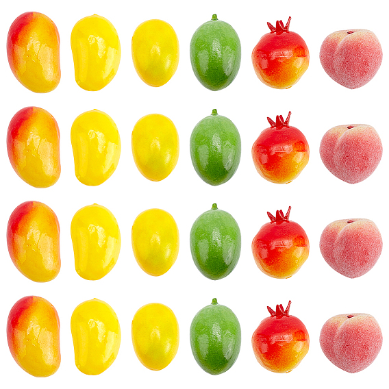 24шт 6 стиль мини пенопласт искусственный фрукт, для кукольных аксессуаров, притворяющихся опорными украшениями