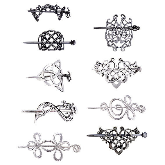 9 шт. 9 стили ретро-палочки для волос из сплава, узел