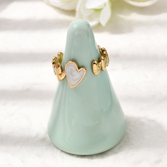 Сердце 304 открытые манжеты из нержавеющей стали для женщин, с эмалью