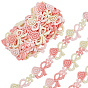 2 Yards Lace Trim Polyester String Threads for Jewelry Making, Flower Shape, Garment Accessories