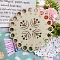 Flat Round/Whale/Flower Hollow Wood Winding Plates, Sewing Thread Organizer, Bobbin for Sewing Embroidery Cross-Stitch