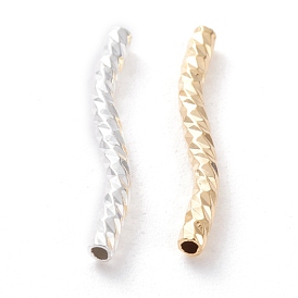 Brass Tube Beads, Long-Lasting Plated, Curved Beads