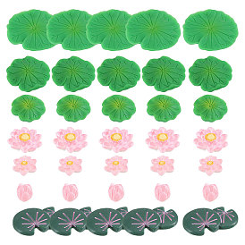 35 шт. 7 стили смоляные искусственные водные растения-украшения, для украшения аквариума в микроландшафтном стиле, лист лотоса и лотос