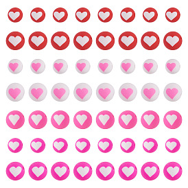 120 шт 7 цвета бусины из полимерной глины ручной работы, круглые с сердца шаблона