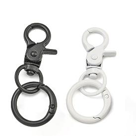 Spray Painted Alloy Split Key Rings, Keychain Clasp Findings