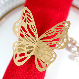 Three-dimensional Butterfly Napkin Buckle Laser Hollow Napkin Ring Hotel Supplies Decorative Paper Lace