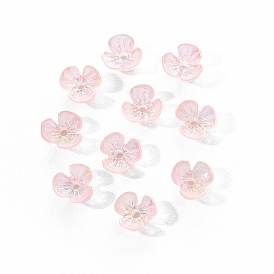 Cabujones de resina de flor de pétalo electrochapados, accesorios de la decoración del arte del clavo