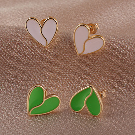 Cute Heart-shaped Earrings with Gold Plating - Sweet and Elegant.